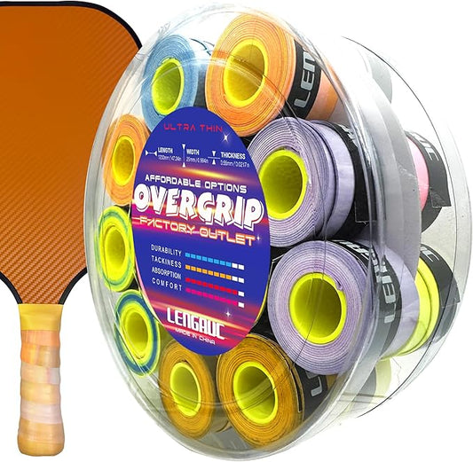 Gradient Colors Ultra Thin Tacky Overgrips,Tennis/Badminton/Pickleball/Paddle 24/48 Pack,Comfort Grip Tape,Absorb Sweatbands Anti Slip