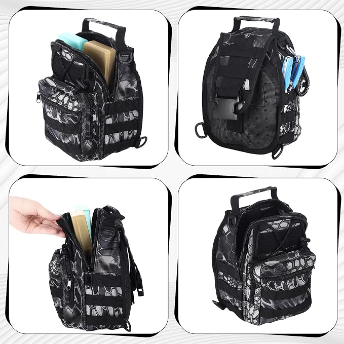 Hungdao 7 Pcs Fishing Backpack Tool Kit Fish Gear Fish Hook Pliers Remover Digital Scale Gripper Sheath Lanyards Hook Separator for Saltwater Freshwater Fishing Men Gift