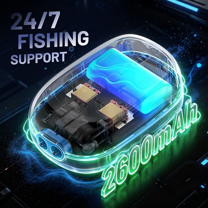 Bait Aerator,IPX7 Waterproof Suitable for Outdoor Fishing Power Outage Emergency air Pump Rechargeable Aerator for Fish Built-in Battery