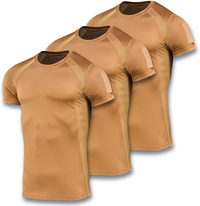 M-Tac Athletic Tactical T-Shirt Gen.2 - Breathable Polyester Military T-Shirt with Patch Panels on Short Sleeves for Men