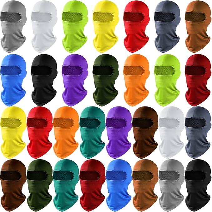 Vicenpal 30 Pcs Balaclava Ski Mask Full Face Cover Neck Gaiter UV Sun Protection for Outdoor Sports Cycling Bandana