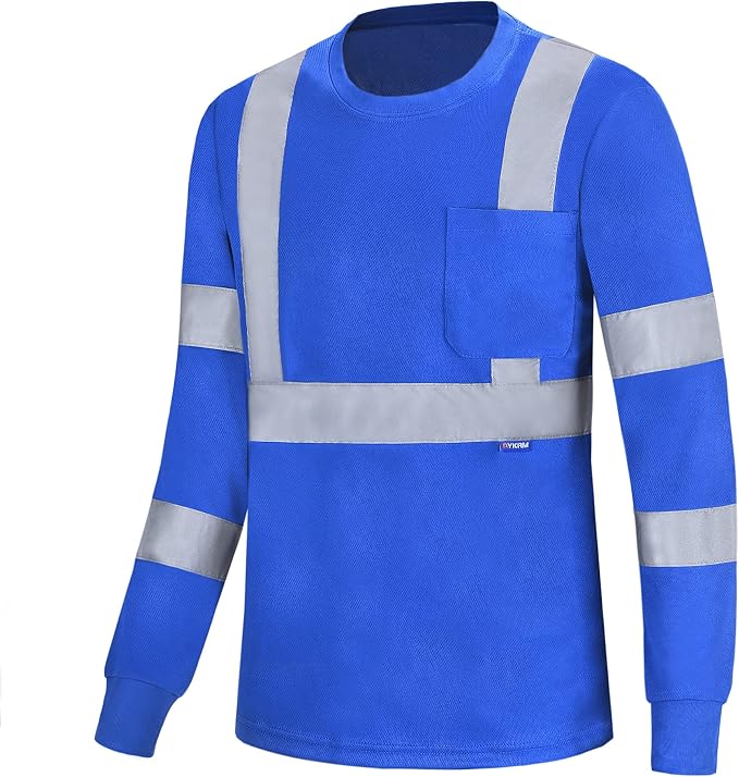 A-SAFETY Safety Shirt,High Visibility Work T Shirt Long Short Sleeve Class 3 (XS-6XL)