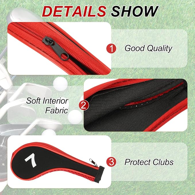 PATIKIL Golf Club Head Cover, Number Golf Club Irons Covers Neoprene Driver Headcover Golf Lovers Gifts