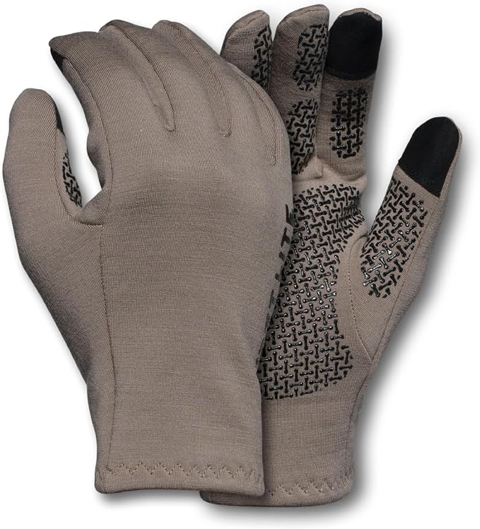 First Lite Rugged Wool Fleece Glove | Merino Wool Hunting Gloves for Men | Silicone Grip Palm with Touchscreen Compatible Fingertips