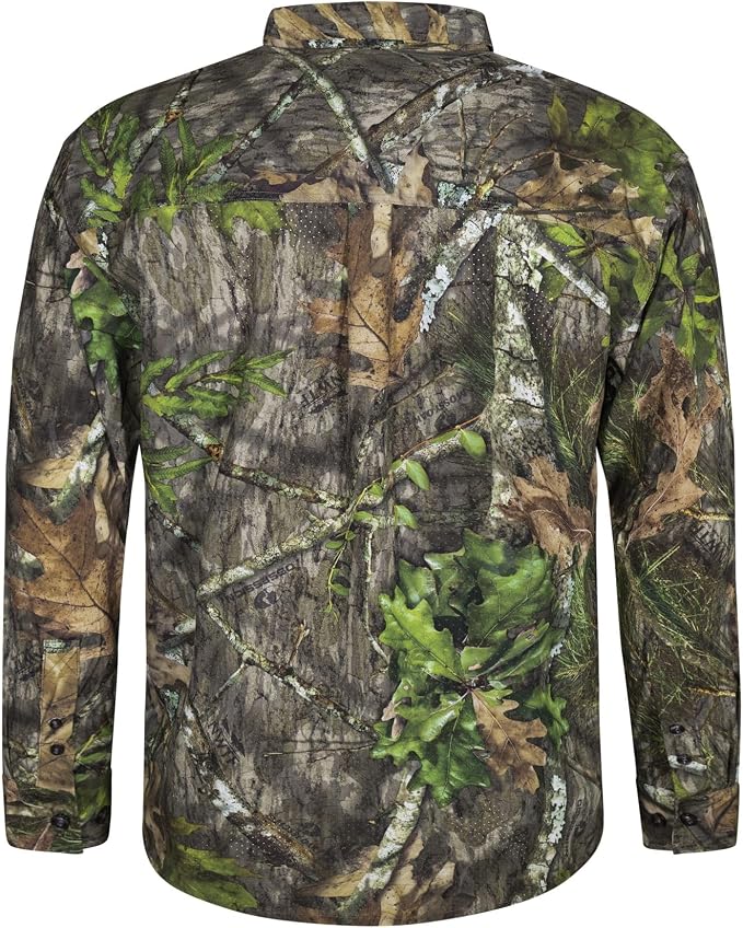 Mossy Oak Men's Men's Tibbee Technical Lightweight Camo Hunting Shirt