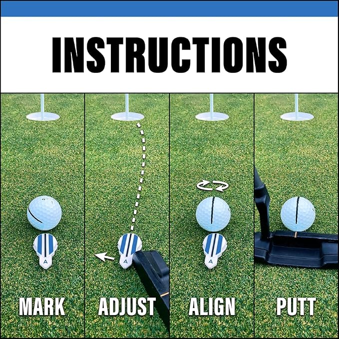 Putting Alignment Aid Tool - Golf Ball Marker - Rotate to Aim - Golf Gift Accessory for Men & Women Golfers - USGA Compliant