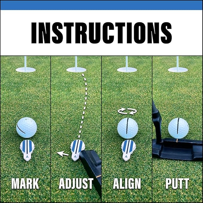 Putting Alignment Aid Tool - Golf Ball Marker - Rotate to Aim - Golf Gift Accessory for Men & Women Golfers - USGA Compliant