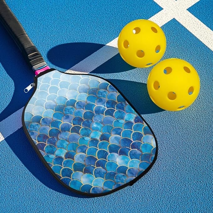 Pickleball Paddle Covers, Fits Standard Pickleball Racquets, Durable Zippered Paddle Cover Universal 8.6 x 11.4Inch