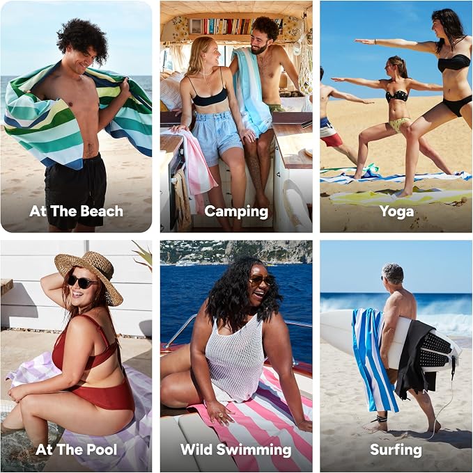 Dock & Bay Quick Drying Towel - for Sports & Gym - Compact, Lightweight - 100% Recycled - Includes Bag - Summer - Cool Lagoon, Extra Large (200x90cm, 78x35)