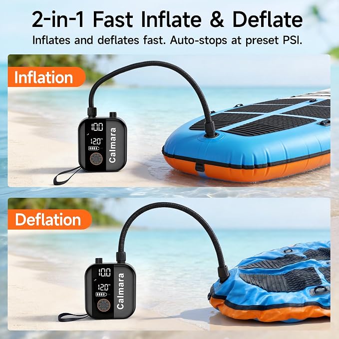 B1 Electric Paddle Board Pump,Rechargeable 10000mAh Cordless/12V DC 22 PSI High Pressure SUP Pump,Inflation & Deflation,Auto-Off for Stand Up Surfing Kite,Tent,Boat Gift for Men
