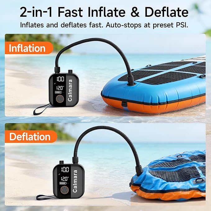 B1 Electric Paddle Board Pump,Rechargeable 10000mAh Cordless/12V DC 22 PSI High Pressure SUP Pump,Inflation & Deflation,Auto-Off for Stand Up Surfing Kite,Tent,Boat Gift for Men