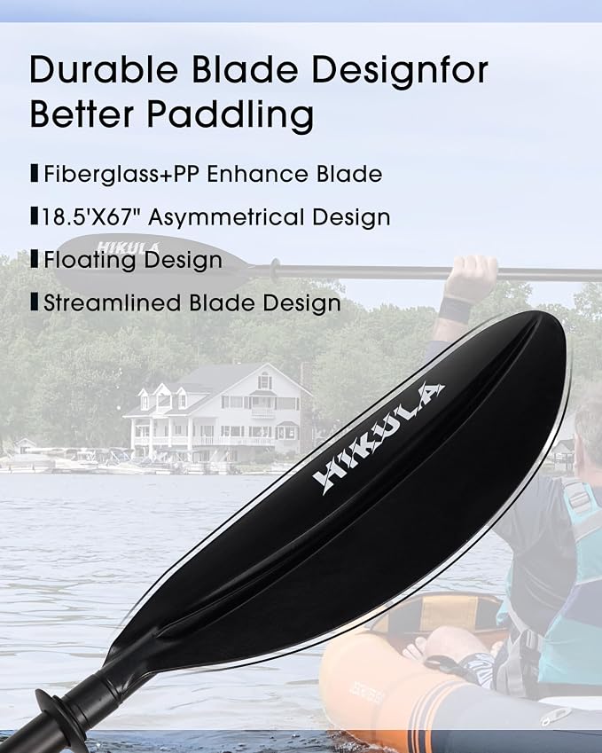 Kayak Paddles Aluminum Shaft Paddle with Nylon Blades, Floating Adjustable Kayaking Oars, 3 Piece, 220-240cm/86-94 Inches,Black/Rose/Teal
