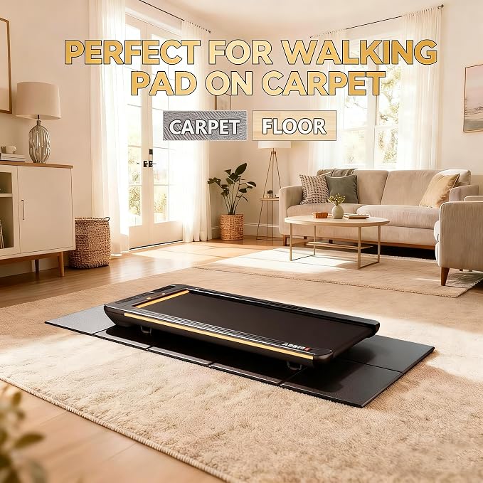 Foldable Treadmill Walking Pad Mat for Carpet Floors,67" x 30" 6mm Thick Treadmill Mat for Hardwood Floor,Indoor Exercise Stationary Bike,Elipitial, Gym Equipment, Noise Shock Absorption