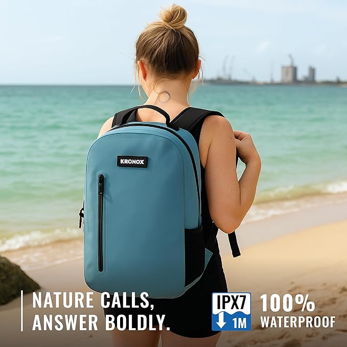 KRONOX 30L Waterproof Backpack for Men – IPX7 Submersible Dry Bag, Lightweight & Durable for Travel, Motorcycle, Kayak