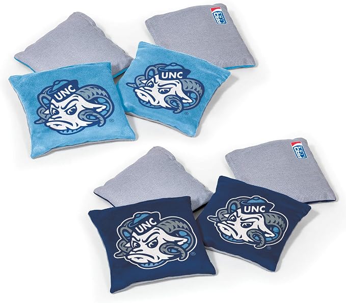 NCAA College Dual Sided Bean Bags by Wild Sports, 8 Count, Premium Toss Bags for Cornhole Set - Great for Tailgates, Outdoors, Backyard