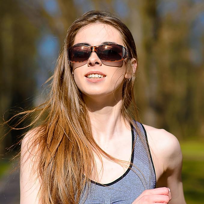 URUMQI Polarized Sunglasses Fit Over Glasses for Men Women, Wraparound Sun Glasses UV400 Protection for Driving Fishing