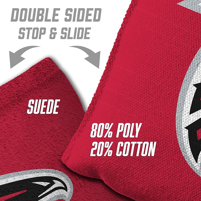 YouTheFan Officially-licensed NFL Set of 8 Cornhole Bags - All Weather Dual Sided Slide & Stop - regulation size
