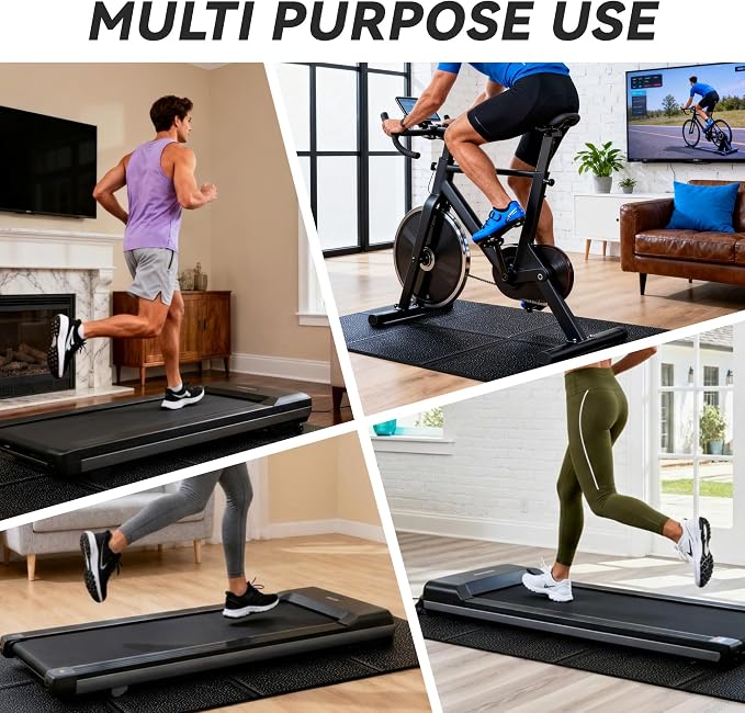 Walking Pad Mat for Carpet, Treadmill Mat for Hardwood Floors, High Density, 0.2" Thickness, Folable, Floor Protection Mats for Bike, Elliptical, Treadmill