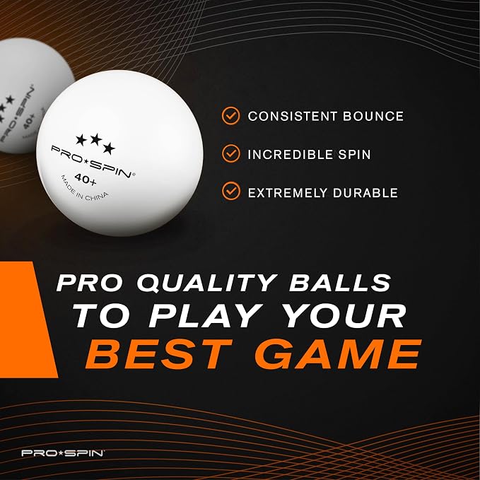 PRO-SPIN Ping Pong Paddles - High-Performance Set with Premium Table Tennis Rackets, 3-Star Ping Pong Balls, Compact Storage Case | Professional Quality Ping Pong Paddle Set | Indoor & Outdoor Games