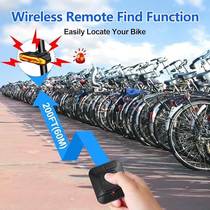NineLeaf Bike Turn Signals, Turn Signal Kit for Ebike, Bike Turn Signals Front and Rear Auto On/Off Electric Bell Automatic Brake Light Remote Control Rear Light USB Rechargeable IP65 Waterproof