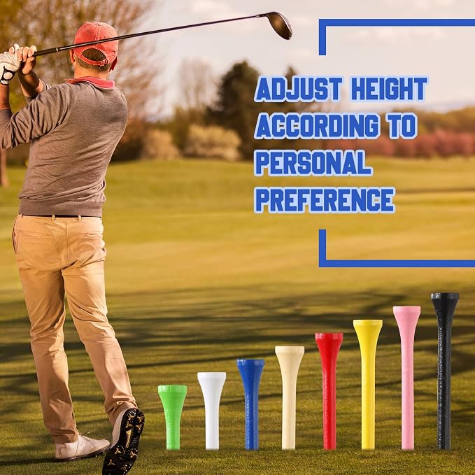 Mudder 2000 Pcs Bamboo Golf Tees Bulk Professional Golf Tees Reduce Friction Side Spin for Club Men Women Kids Accessories