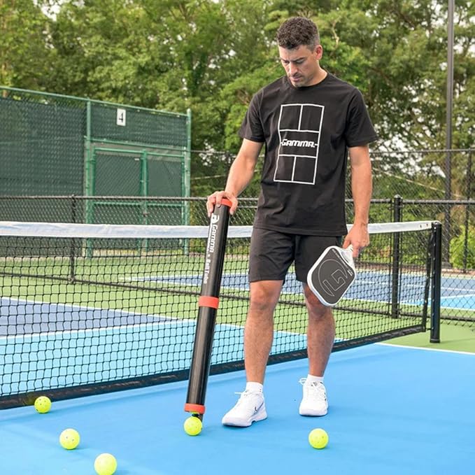GAMMA Pickleball Ball Tube, Holds 12 Balls, Pickleball Equipment, Pickleball Court Acessories, Pickleball Ball Retriever, Indoor and Outdoor Balls, Easy & Compact