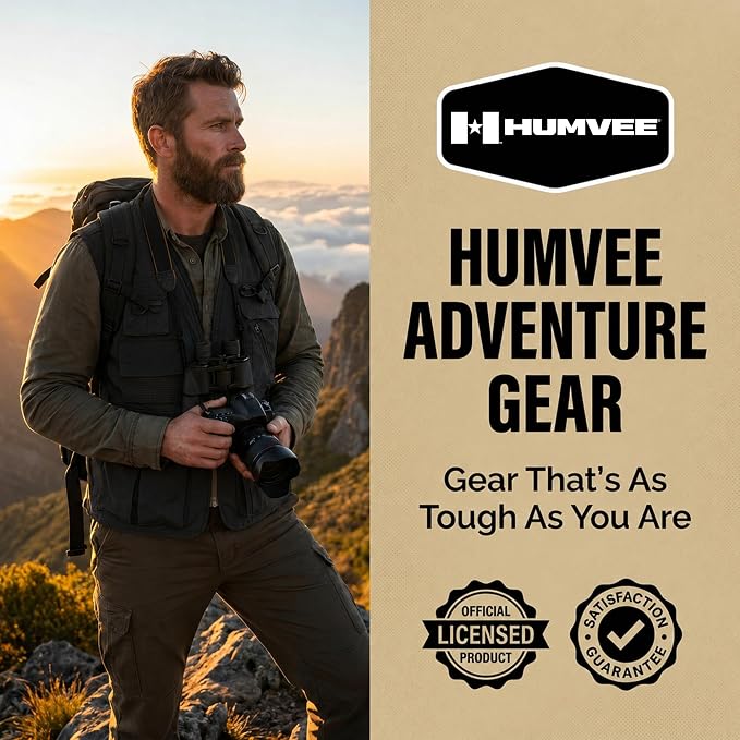 Humvee Utility Vest with 21 Pockets -Travel, Safari, Hunting, Camping, 100% Cotton, Tactical Jacket for Men & Women
