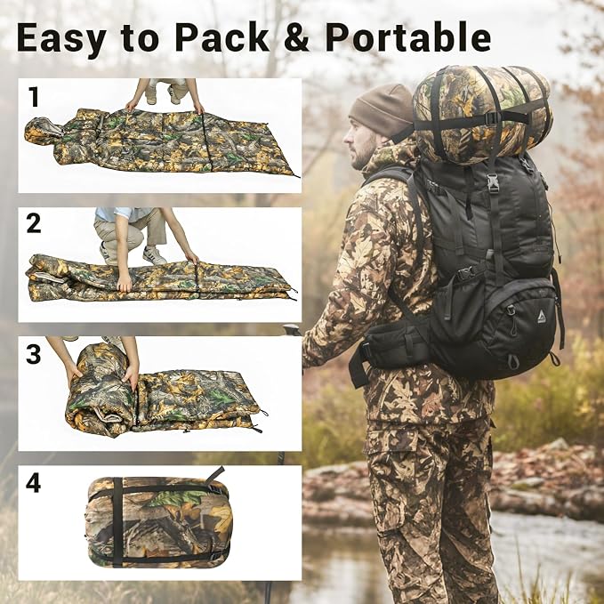 Wearable Sleeping Bag Adult Outdoor & Indoor Sleeping Bags Applicable Temperature 25℉-50℉ Designed for Camping, Hiking, Backpacking, and Other Outdoor Adventures