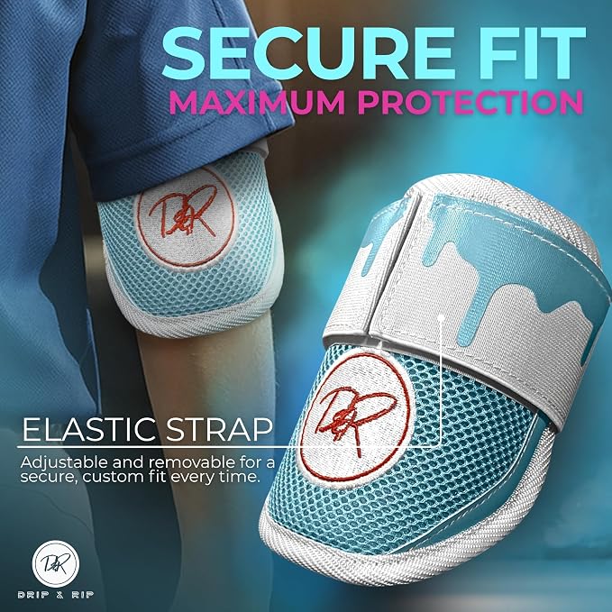 Drip and Rip - Youth Softball Elbow Guard - Baseball Batters - Baseball Elbow Guard - Youth with Adjustable Straps - Ages 10 to 12