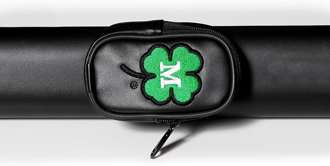 McDermott 1x1 Hard Oval Vinyl Pool/Billiard Cue Case - Black w/Clover