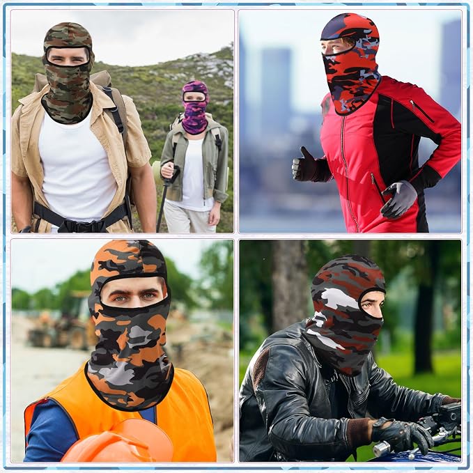 Vicenpal 30 Pcs Balaclava Ski Mask Full Face Cover Neck Gaiter UV Sun Protection for Outdoor Sports Cycling Bandana