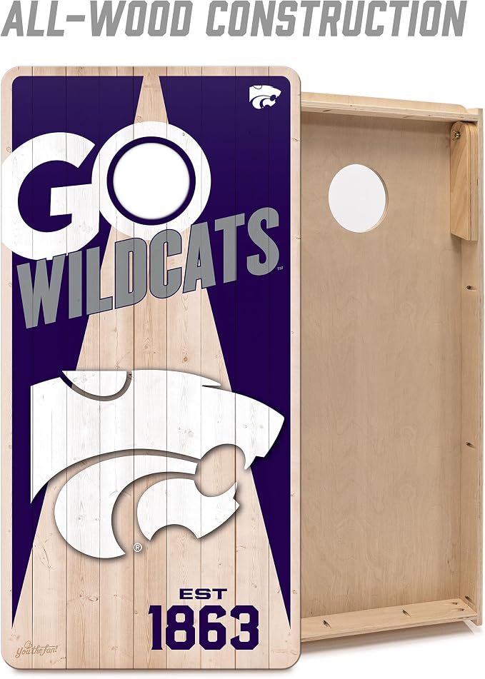 YouTheFan NCAA 2’ x 4’ Professional Wood Cornhole Game