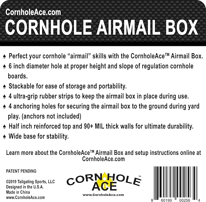 Cornhole Airmail Box Set - Includes 2 Airmail Boxes - Perfect for Cornhole Training and Practice