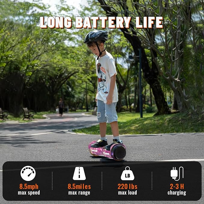 SIMATE Scooter, Colorful LED Light-Up Wheels, Bluetooth Speakers and APP, Dual 250W Motors, 8.5 mph Max Speed & 8.5 Miles Max Range, Gifts for Kids Adults Girls Boys