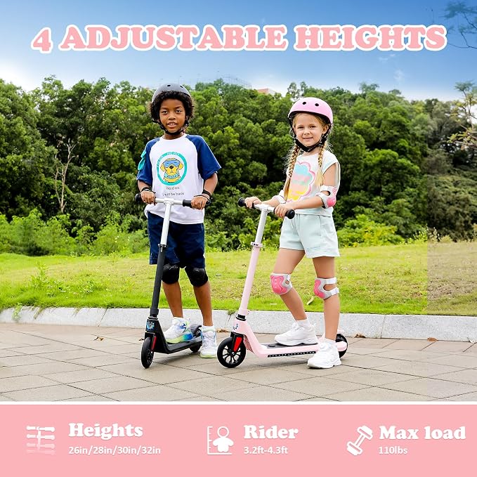 Caroma Electric Scooter for Kids Ages 6-14, 120W Motor & 15 Mph, 85 Mins Ride Time, Adjustable Height & Speed, LED Display, Kids Electric Scooter, Best Gifts for Boys & Girls