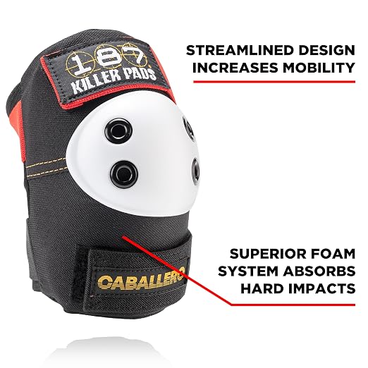 187 Killer Pads Six Pack Pad Set, Protective Gear for Elbows, Knees, and Wrists - Ideal for Skateboarding, Roller Skating, and Inline Skating