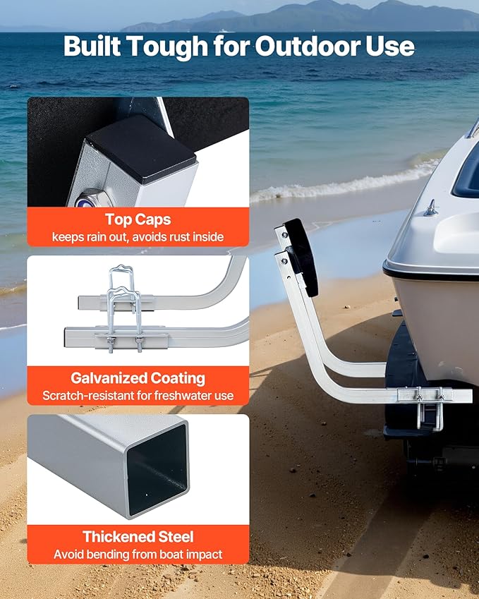 VEVOR Boat Trailer Guide, 16.7"- 60″ Adjustable Design Trailer Guide Poles, 2PCS Trailer Guide-Ons for Ski Boat, Fishing Boat or Sailboat Trailer