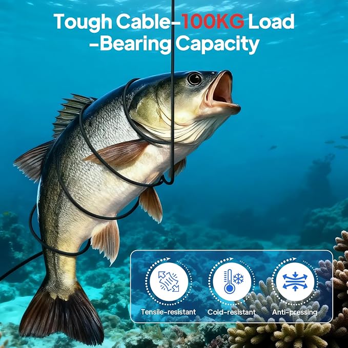 Underwater Fishing Camera, HOPEFOX Fishing Camera with Infrared Night Vision Light, 4.3" IPS Fish Finder with 65ft Cable, Upgraded HD 8 Infrared Lights Lens for Ice Lake Boat Kayak Fishing, Gift