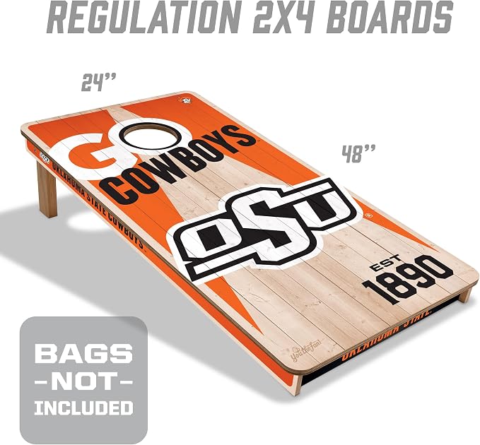 YouTheFan NCAA 2’ x 4’ Professional Wood Cornhole Game