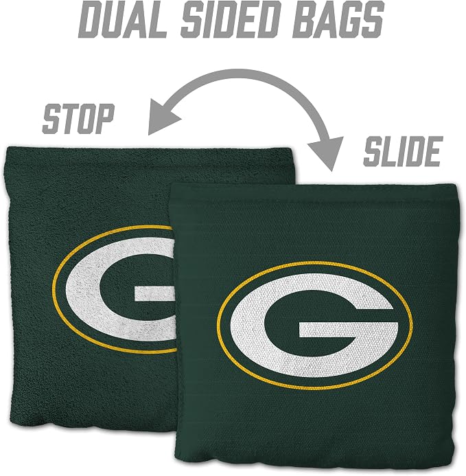 YouTheFan Officially-licensed NFL Set of 8 Cornhole Bags - All Weather Dual Sided Slide & Stop - regulation size
