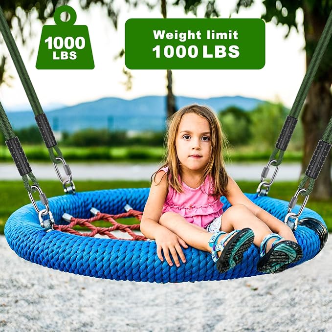 SELEWARE 4ft Tree Swing Rope Hammock Straps Hanging Kit - Fast & Easy Install for Hammock Chair, Tire Swing - Indoor/Outdoor Playground Accessories - Green, 1 Pack