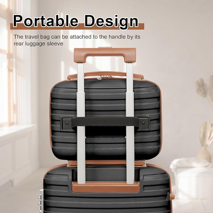 Joyway Expandable Luggage Sets 5 Piece, Lightweight Hard Shell Travel Suitcase Set with Spinner Wheels and TSA Lock, Black