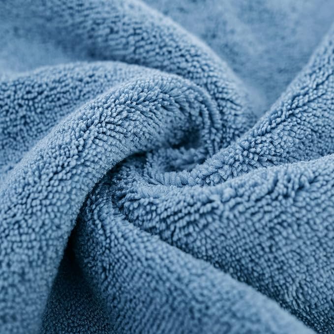 POLYTE Quick Dry Lint Free Microfiber Bath Sheet, 35 x 70 in, Pack of 2 (Blue)