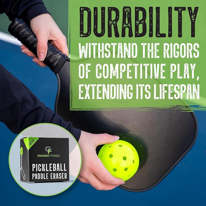 Gradient Fitness Pickleball Paddle Eraser, Pickle Ball Racket Natural Cleaner, Efficiently Removes Ball Residue, Dust, Dirt, & Minor Scrapes/Scratches, Increases Grit