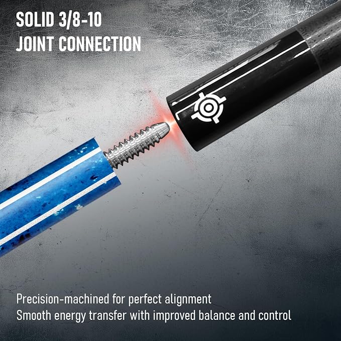 Series, Glass Fiber Pool Cue Stick, Uni-QR, 3/8-10, 5/16-18 Joint, Synthetic Leather Grip, 29" Glassfiber Shaft, 7-Layer Microfiber Tip