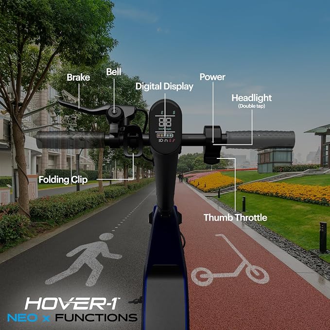 Hover-1 Neo Family Foldable Electric Scooter with 300W/250W/200W Rated Brushless Motor, 16/14/12 mph Max Speed, 8.5"/6.5” Wheels, 10/7 Mile Range Commuting Scooter for Kids & Teens Aged 4 to 16