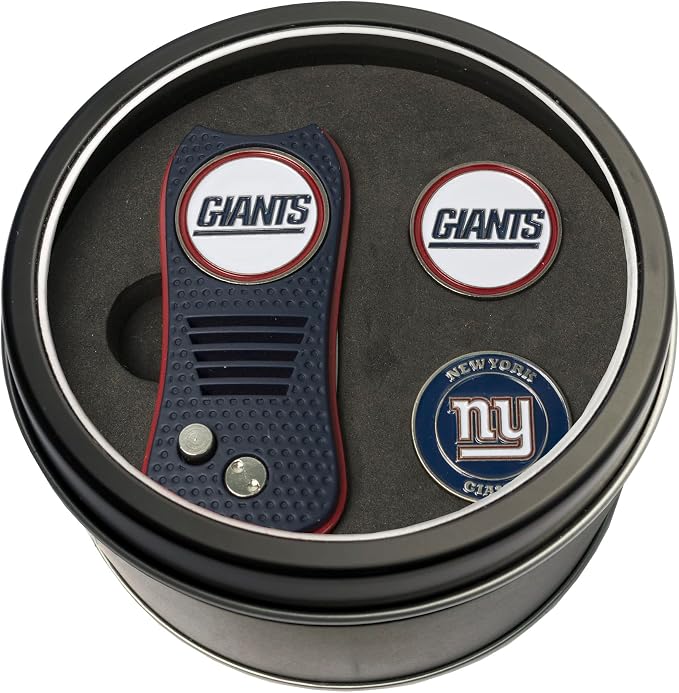 Team Golf NFL Gift Set Retractable Divot Tool with 3 Double-Sided Magnetic Ball Markers, Patented Single Prong Design, Causes Less Damage to Greens, Retractable Mechanism