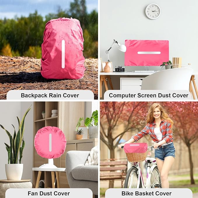 LAMA Waterproof Backpack Rain Cover, Reflective Rucksack Rain Cover for Anti-Dust/Anti-Theft/Bicycling/Hiking/Camping/Traveling/Outdoor Activities,S Size (for 18L-25L Backpack), 1 Pcs Pink