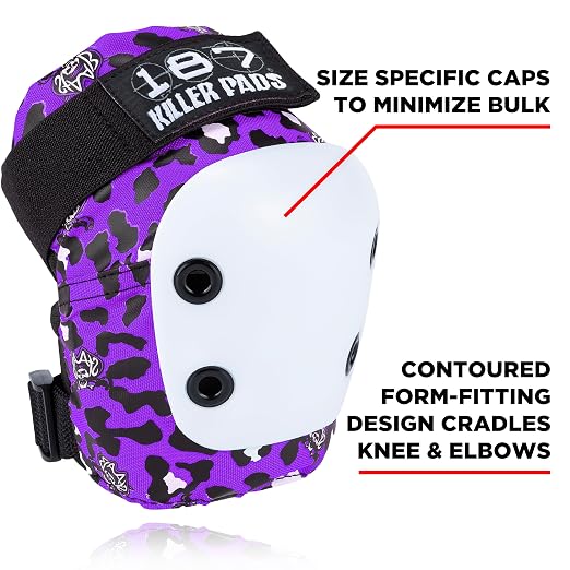 187 Killer Pads Six Pack Pad Set, Protective Gear for Elbows, Knees, and Wrists - Ideal for Skateboarding, Roller Skating, and Inline Skating
