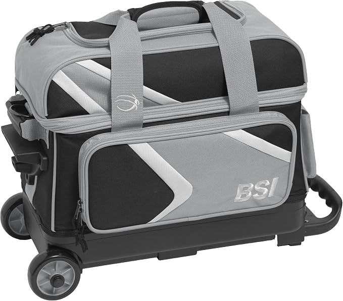 BSI Dash Roller Bowling Bag with Smooth Rolling Wheels, Padded Ball Compartment, Retractable Locking Handle, & Shoe Pocket